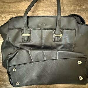 Coach Black Leather Tote Bag